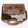 ADBG1691 American Darling Hair-On Cowhide Small Crossbody | Western Boot Stitched