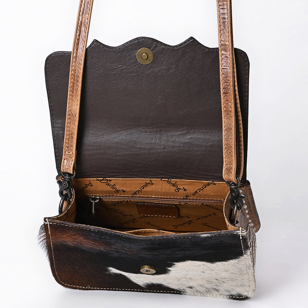 ADBG1691 American Darling Hair-On Cowhide Small Crossbody | Western Boot Stitched