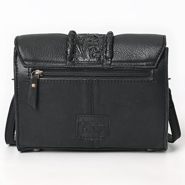 ADBG1694 American Darling Braided Hand-Tooled Genuine Leather Crossbody Bag Floral Carved Accent |