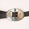 ADBLA107-51 Square Cut-Out Silver Concho Western Leather Belt