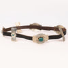 ADBLA109-51 Winged Turquoise Silver Concho Western Leather Belt