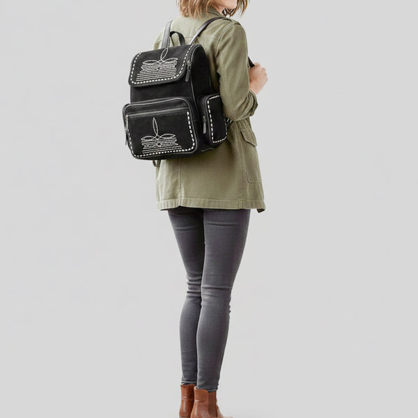 ADBG1710 American Darling Genuine Suede Backpack Bag | Western Boot Stitched Bag
