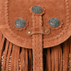 ADBG1711 American Darling Genuine Suede Fringe Backpack | Western Concho Boot Stitched Bag