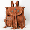ADBG1711 American Darling Genuine Suede Fringe Backpack | Western Concho Boot Stitched Bag