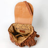 ADBG1711 American Darling Genuine Suede Fringe Backpack | Western Concho Boot Stitched Bag