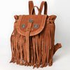 ADBG1711 American Darling Genuine Suede Fringe Backpack | Western Concho Boot Stitched Bag