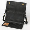 ADBG1712 American Darling Black Genuine Suede Wallet Bag | Boot Stitched Crossbody Purse