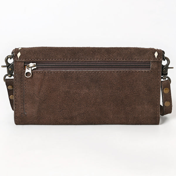 ADBG1712 American Darling Genuine Suede Wallet Bag | Western Boot Stitched Crossbody Purse