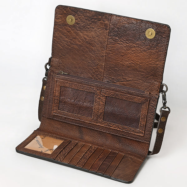 ADBG1712 American Darling Genuine Suede Wallet Bag | Western Boot Stitched Crossbody Purse