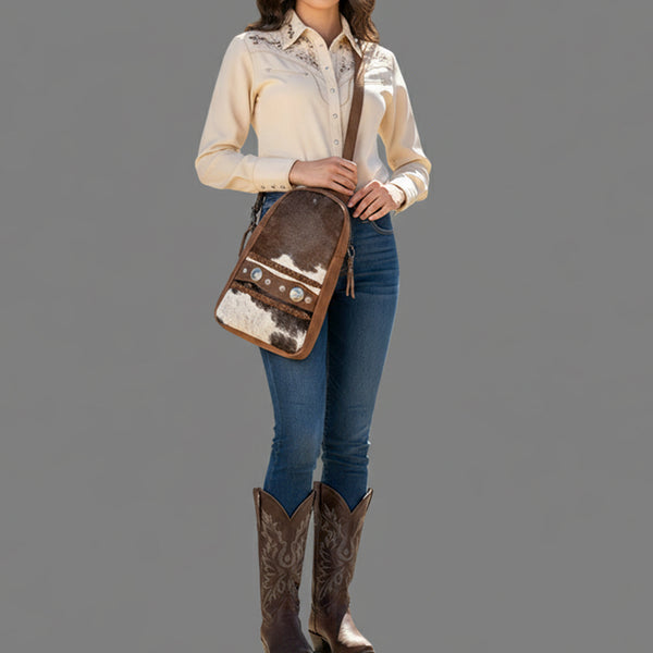 ADBGM590 Sling Hair on Genuine Western Leather Women Bag