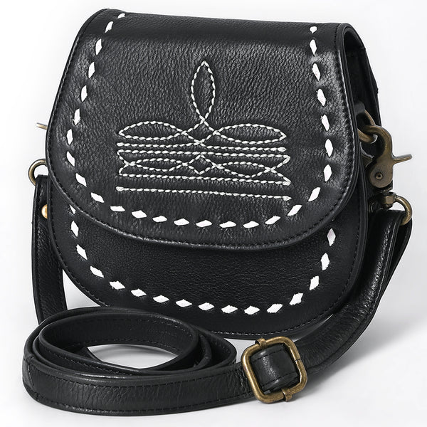 ADBGM592 Western Stitch Leather Crossbody - Cowgirl Saddle Purse