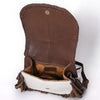 ADBGM602 Las Vegas Cowboy Scene Hair-On Hide Fringe Crossbody Bag - Western Leather Purse