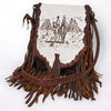 ADBGM603 Hair-On Hide Fringe Messenger Bag - Genuine Leather Western Saddle Purse