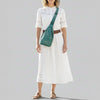 ADBGM605 Genuine Leather Western Sling Bag with White Stitching & Crossbody Strap
