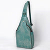 ADBGM605 Genuine Leather Western Sling Bag with White Stitching & Crossbody Strap