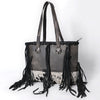 ADBGM606 Tote Bag - Genuine Hair-On Leather Western Fringe Tote with Conchos