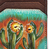 ADCCM115 Hand-Painted Leather Card Holder - Blooming Cactus Art