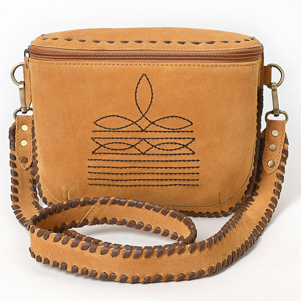 ADBGA772 American Darling Genuine Suede Leather Buck Stitched Cross body Bag