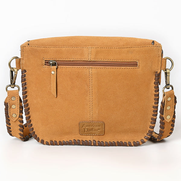 ADBGA772 American Darling Genuine Suede Leather Buck Stitched Cross body Bag