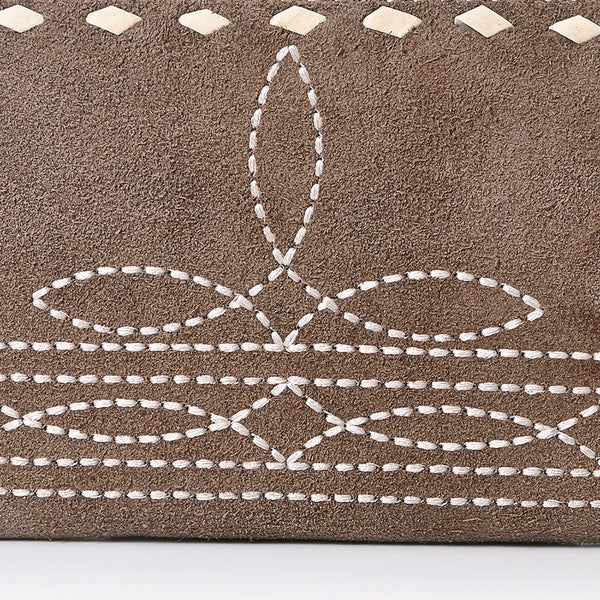 ADBG1687 American Darling Genuine Suede Clutch Bag | Western Boot Stitched Wallet