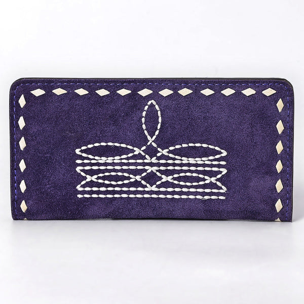 ADBG1687 American Darling Genuine Suede Clutch Bag | Western Boot Stitched Wallet