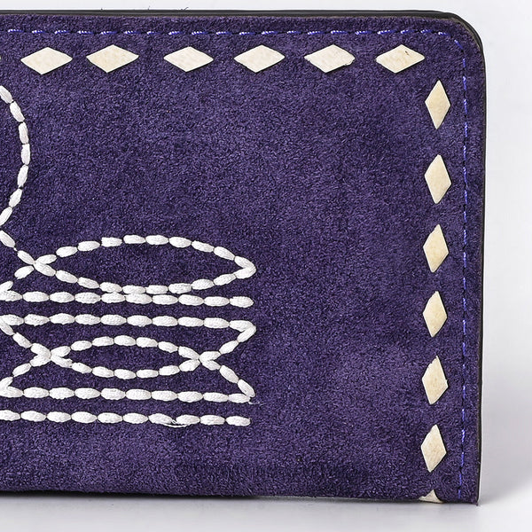 ADBG1687 American Darling Genuine Suede Clutch Bag | Western Boot Stitched Wallet