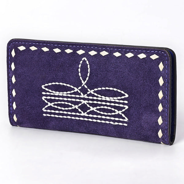 ADBG1687 American Darling Genuine Suede Clutch Bag | Western Boot Stitched Wallet