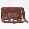 ADBG1717 American Darling Genuine Suede Organizer Bag Western Boot Stitched Clutch