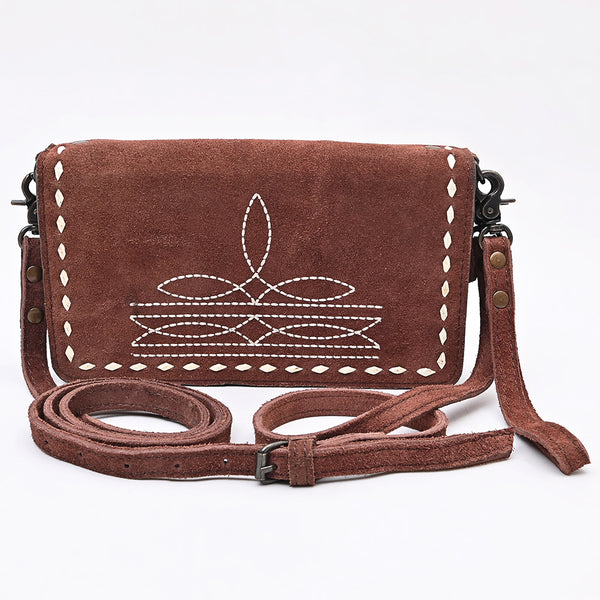 ADBG1717 American Darling Genuine Suede Organizer Bag | Western Boot Stitched Clutch