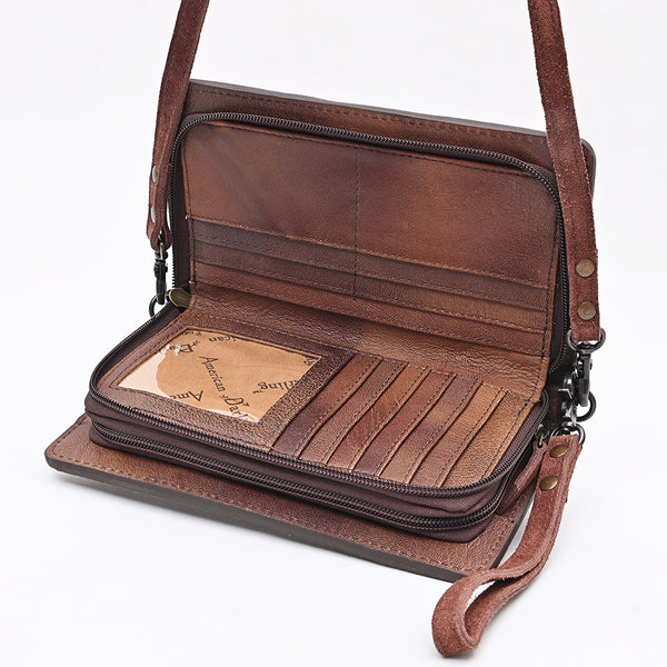 ADBG1717 American Darling Genuine Suede Organizer Bag Western Boot Stitched Clutch