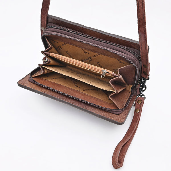 ADBG1717 American Darling Genuine Suede Organizer Bag | Western Boot Stitched Clutch