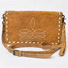 ADBG1717 American Darling Genuine Suede Organizer Bag Western Boot Stitched Clutch