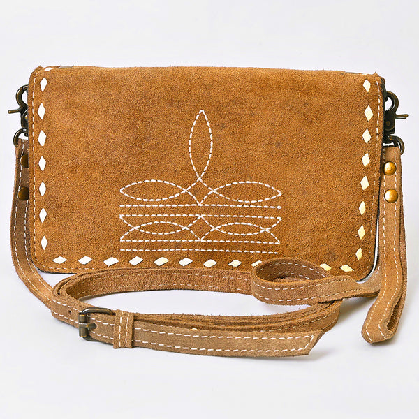 ADBG1717 American Darling Genuine Suede Organizer Bag | Western Boot Stitched Clutch