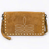 ADBG1717 American Darling Genuine Suede Organizer Bag Western Boot Stitched Clutch