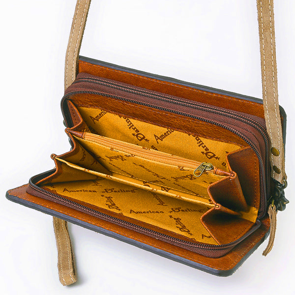 ADBG1717 American Darling Genuine Suede Organizer Bag Western Boot Stitched Clutch