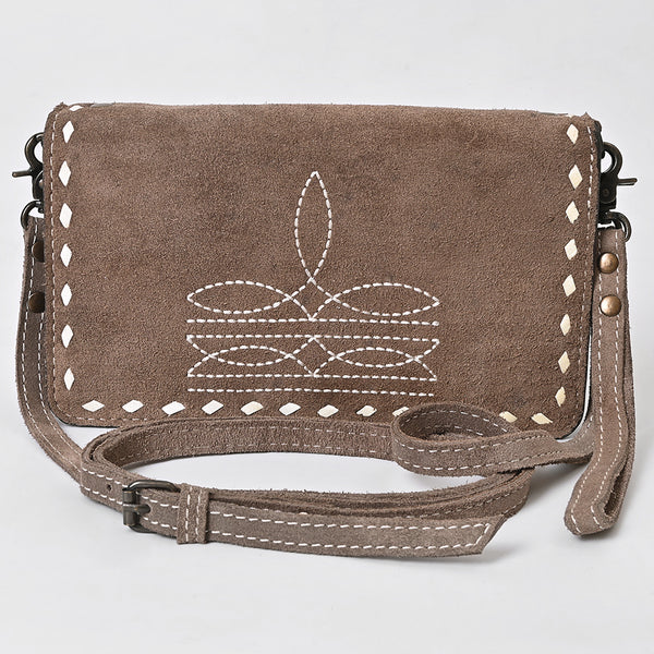 ADBG1717 American Darling Genuine Suede Organizer Bag | Western Boot Stitched Clutch