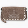 ADBG1717 American Darling Genuine Suede Organizer Bag Western Boot Stitched Clutch