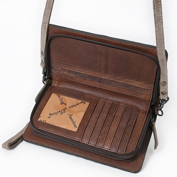 ADBG1717 American Darling Genuine Suede Organizer Bag | Western Boot Stitched Clutch