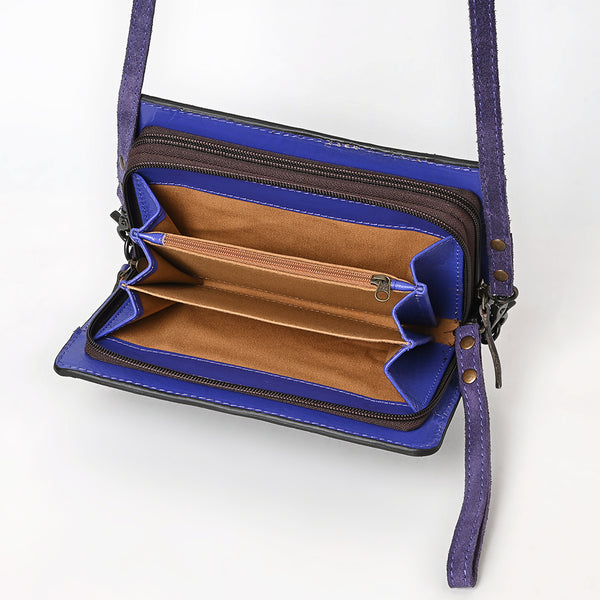 ADBG1717 American Darling Genuine Suede Organizer Bag | Western Boot Stitched Clutch