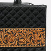 ADBGA775 American Darling Quilted Hand Tooled Genuine Leather Tote Bag