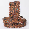 ADBLF342 Beautifully Floral Hand Tooled Genuine American Leather Belt Men and Women
