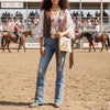 ADBGM616 Crossbody Bag - Western Hair-On Leather Fringe Bag with Ranch Brand & Rodeo Motif
