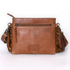 ADBGM616 Crossbody Bag - Western Hair-On Leather Fringe Bag with Ranch Brand & Rodeo Motif