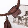 ADBGM621 Western Wristlet - Hair-On Leather Clutch with Las Vegas Cowboy Print & Braided Strap