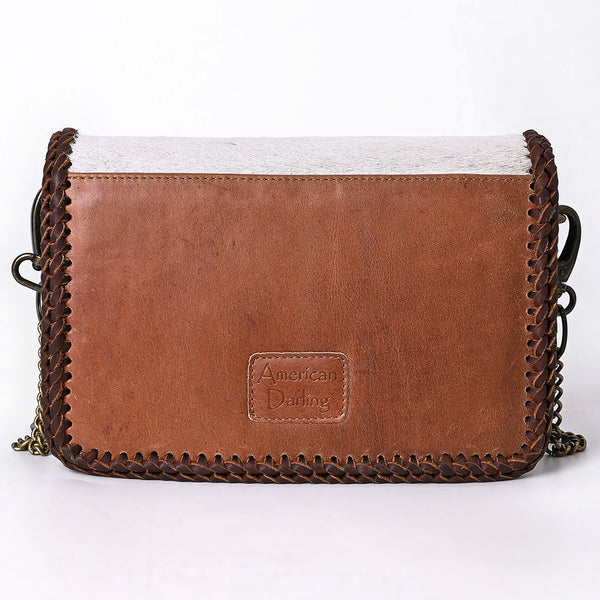 ADBGM622 Western Organiser Bag - Hair-On Leather Las Vegas Print with Chain Strap & Whipstitch Trim