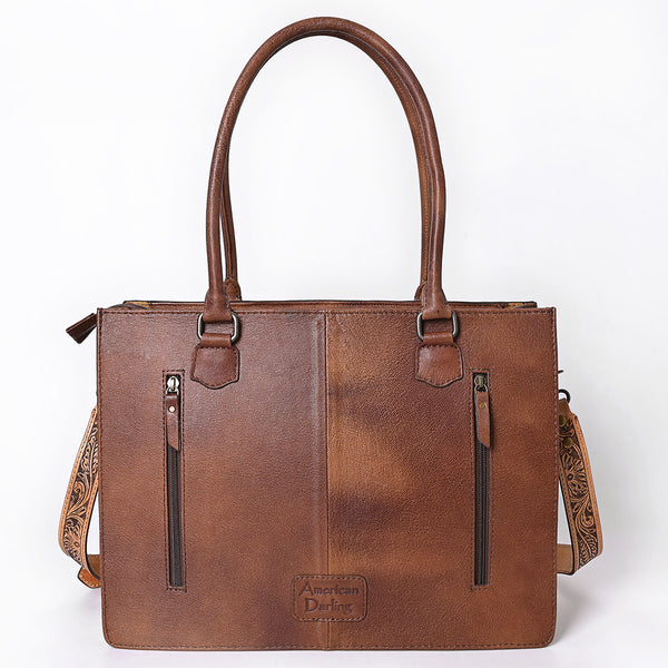 ADBG1718 American Darling Hair-On Cowhide Fringe Tote Bag | Hand-Tooled Western Shoulder Bag