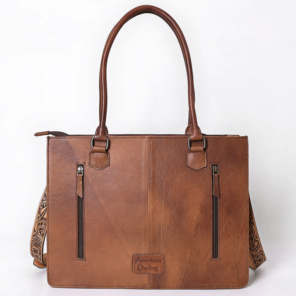 ADBG1718 American Darling Hair-On Cowhide Fringe Tote Bag | Hand-Tooled Western Shoulder Bag