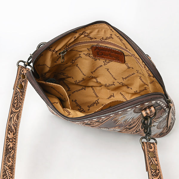 ADBG1719 American Darling Hand Tooled Crossbody Bag | Sunflower Western Purse