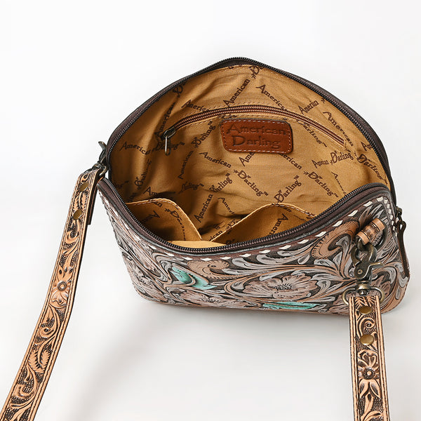 ADBG1719 American Darling Hand Tooled Crossbody Bag | Sunflower Western Purse