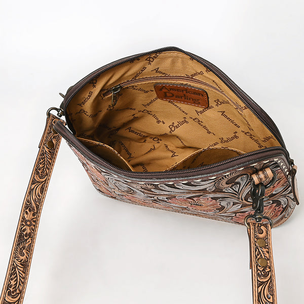 ADBG1719 American Darling Hand Tooled Crossbody Bag | Sunflower Western Purse